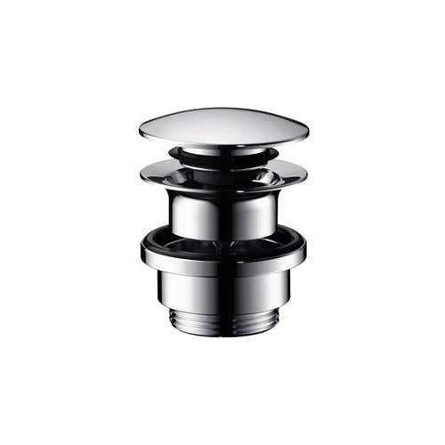 Bundventil push-open 63 mm 1¼ forkromet til vask uden/med overløb - hansgrohe