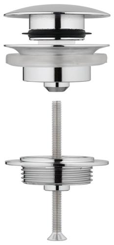 Bundventil push-open 1 1/4 forkromet, 64 mm til vask - Grohe