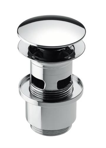 Bundventil push-open 63 mm 1¼ forkromet til vask med overløb - Damixa
