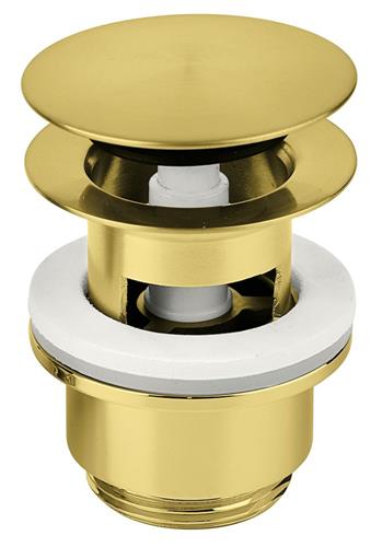 Push-up bundventil 63 mm 1¼ i børstet messing til vask med overløb - Damixa