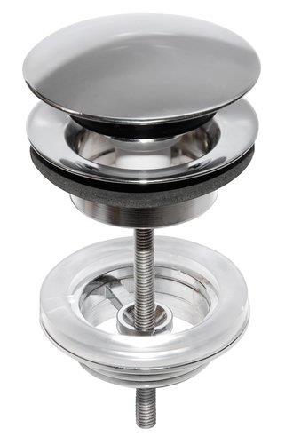 Push-down bundventil til håndvask med overløb, 65 mm, 1 1/4 - Gustavsberg