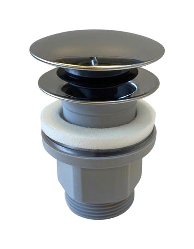 Bundventil push-open 1¼ forkromet cover rustfrit stål til vask uden overløb - Ideal Standard