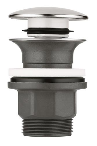 Bundventil push-open 63 mm med overløb, 1¼ gevind, forkromet - Grohe