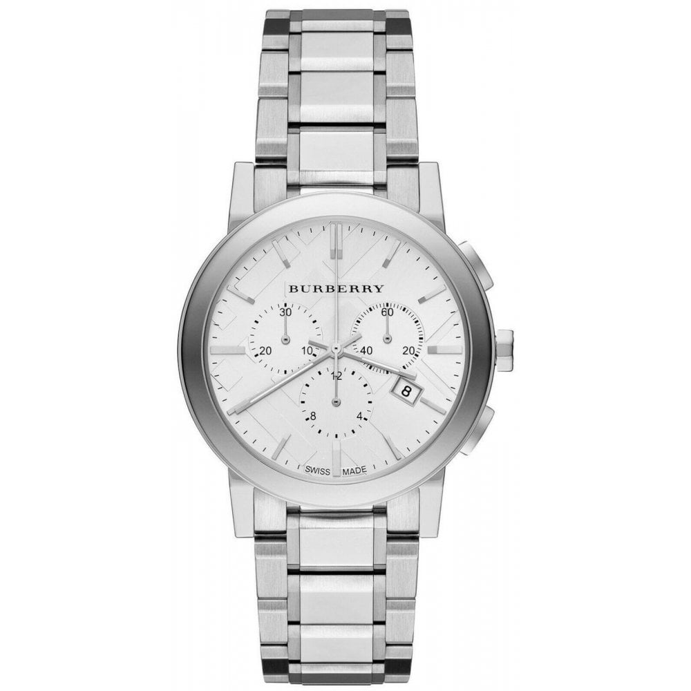 Burberry dameur Chronograph sølv Bu9750
