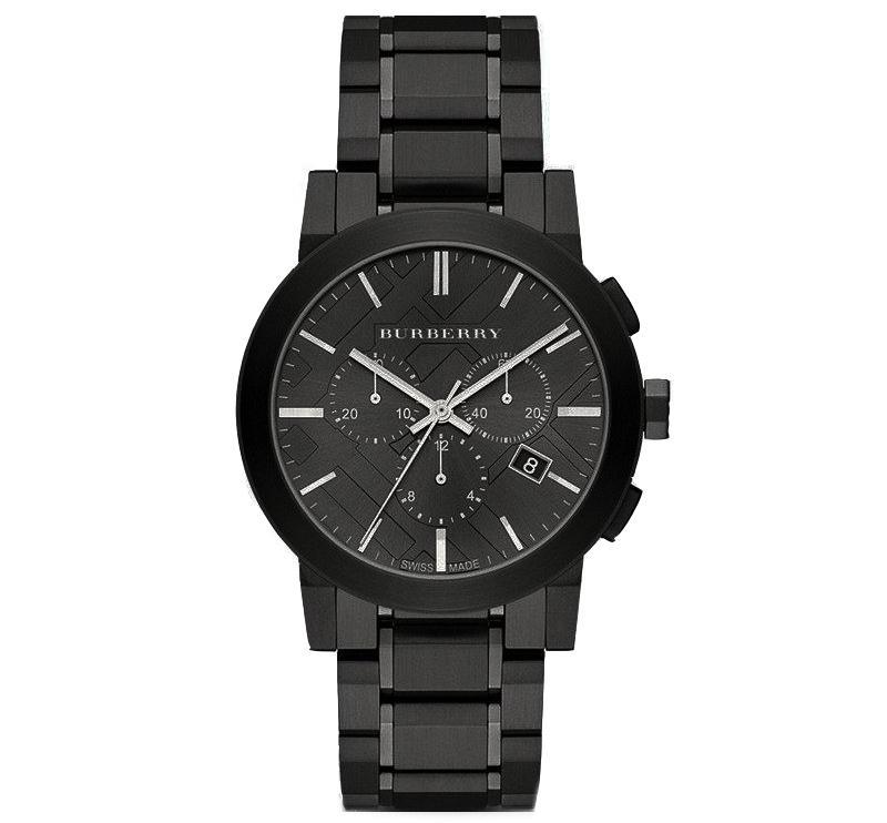 Burberry herreur Chronograph The City sort PVD-belægning Bu9354