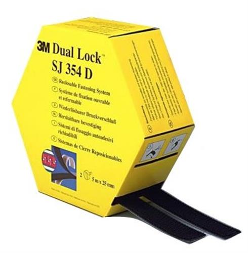 Dual Lock genoplukkeligt velcrobånd 25 mm x 5 m, sort - 3M