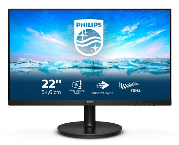Philips V-line 222V8LA 22 VA 1920 x 1080 (Full HD) VGA (HD-15) HDMI DisplayPort 75Hz
