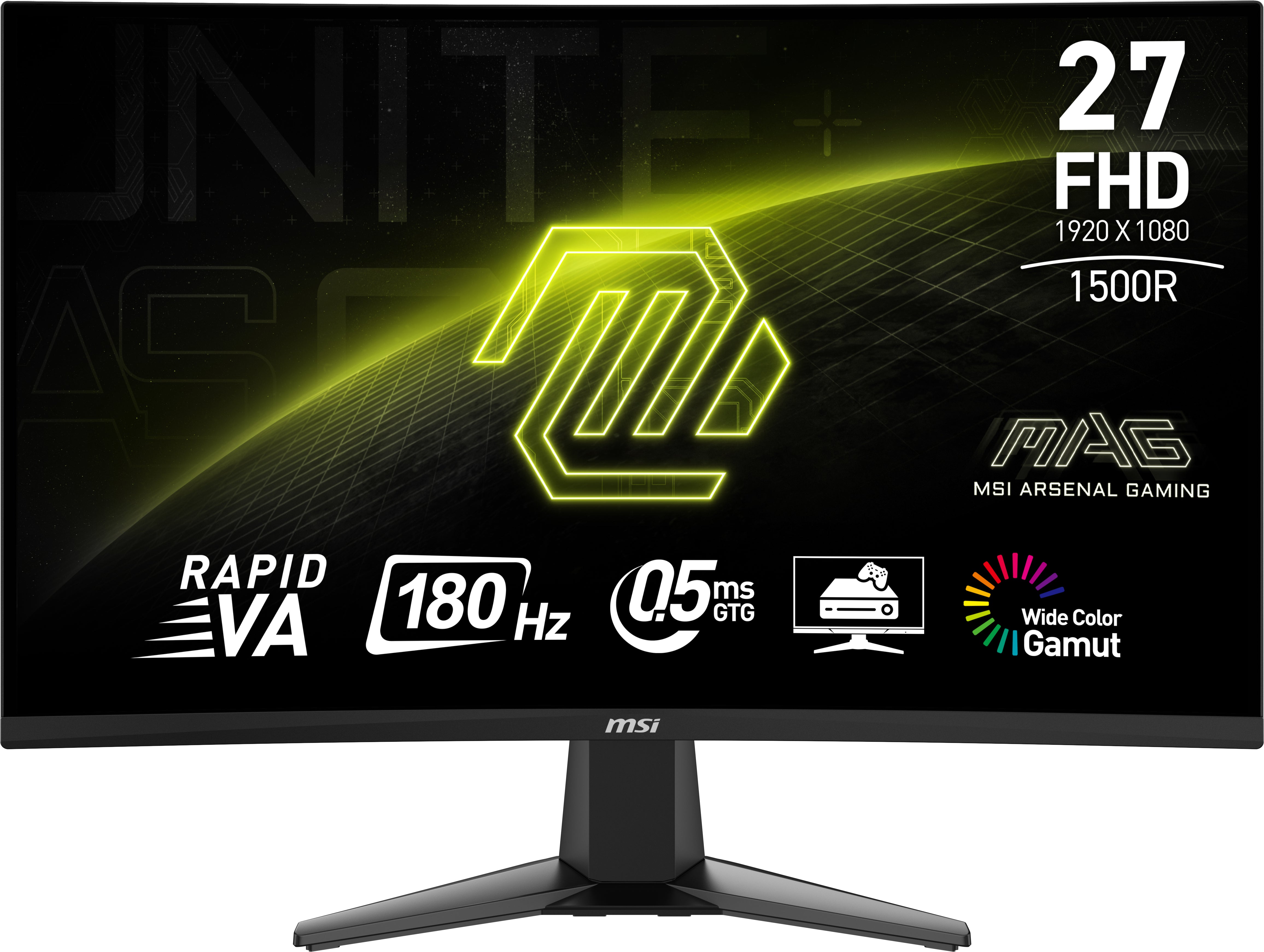 MSI MAG 27C6F 27 1920 x 1080 (FHD) HDMI DisplayPort 180Hz Skærm