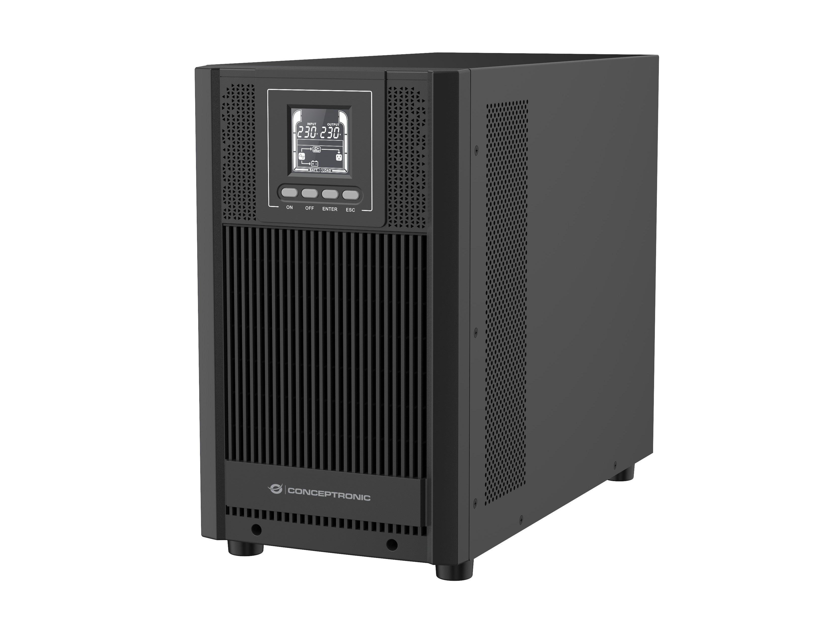 Conceptronic ZEUS52E3K UPS-enhed Dobbeltkonvertering (online) 3 kVA 2700 W 5 AC stikkontakt(er)