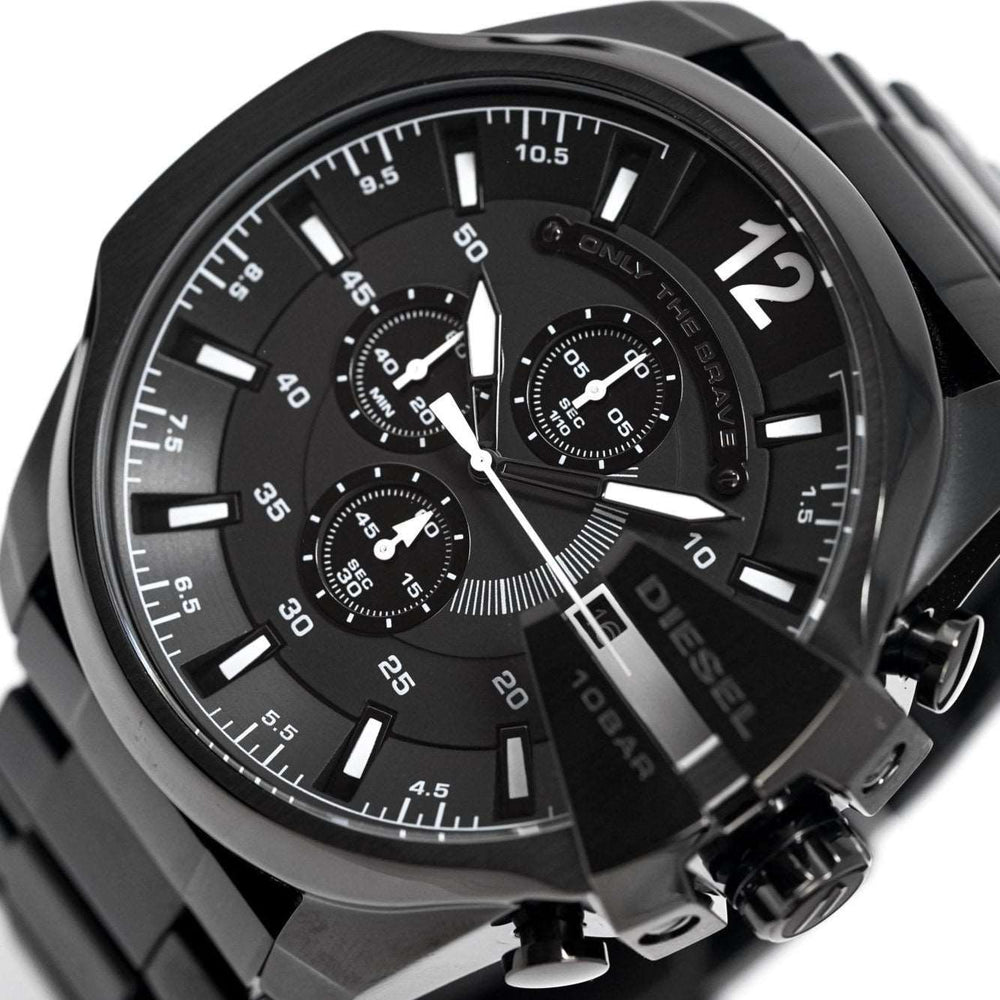 Diesel Dz4283 Men S Chronograph Mega Chief ur med sort PVD-belægning
