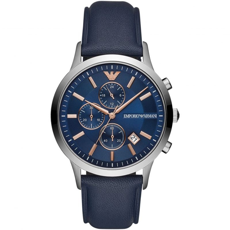 Emporio Armani Ar11216 Men S Renato blå Chronograph ur