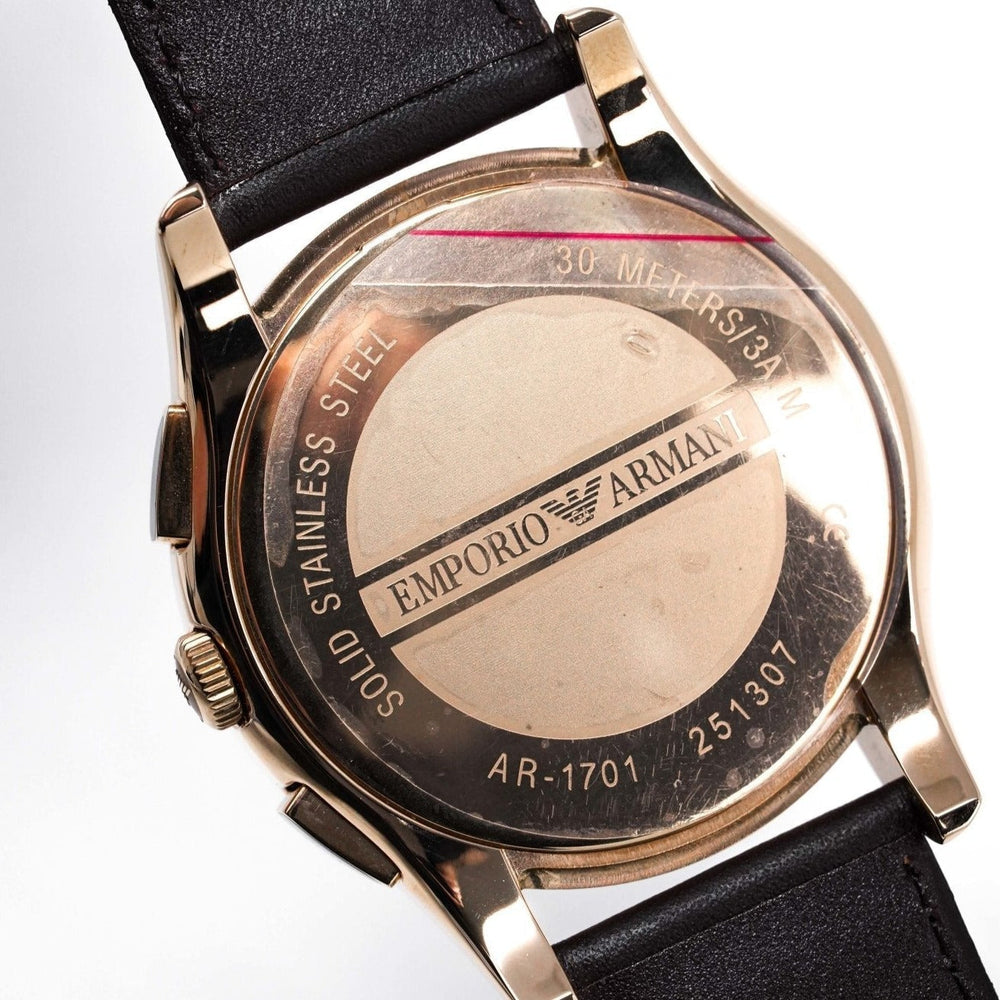 Emporio Armani Ar1701 Men S Chronograph ur med roseguld PVD-belægning