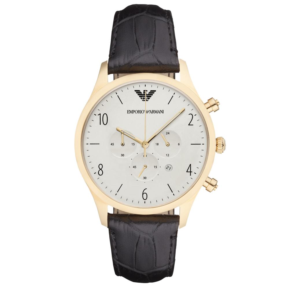 Emporio Armani Ar1892 Men S Chronograph ur med guldfarvet PVD-belægning