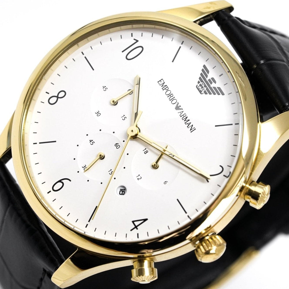 Emporio Armani Ar1892 Men S Chronograph ur med guldfarvet PVD-belægning