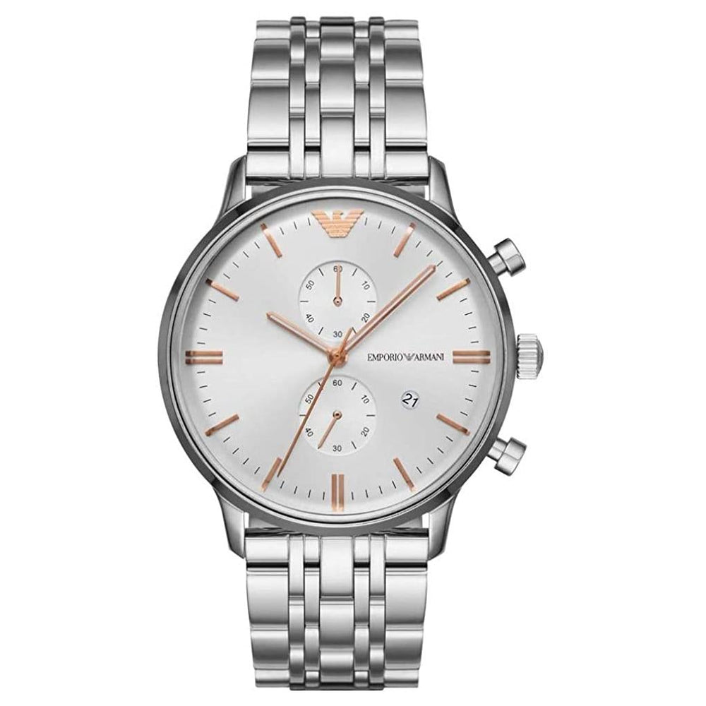 Emporio Armani Ar1933 Men S sølv Tone Chronograph ur