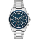 Emporio Armani Ar6091 Men S blå skive sølv Chronograph ur