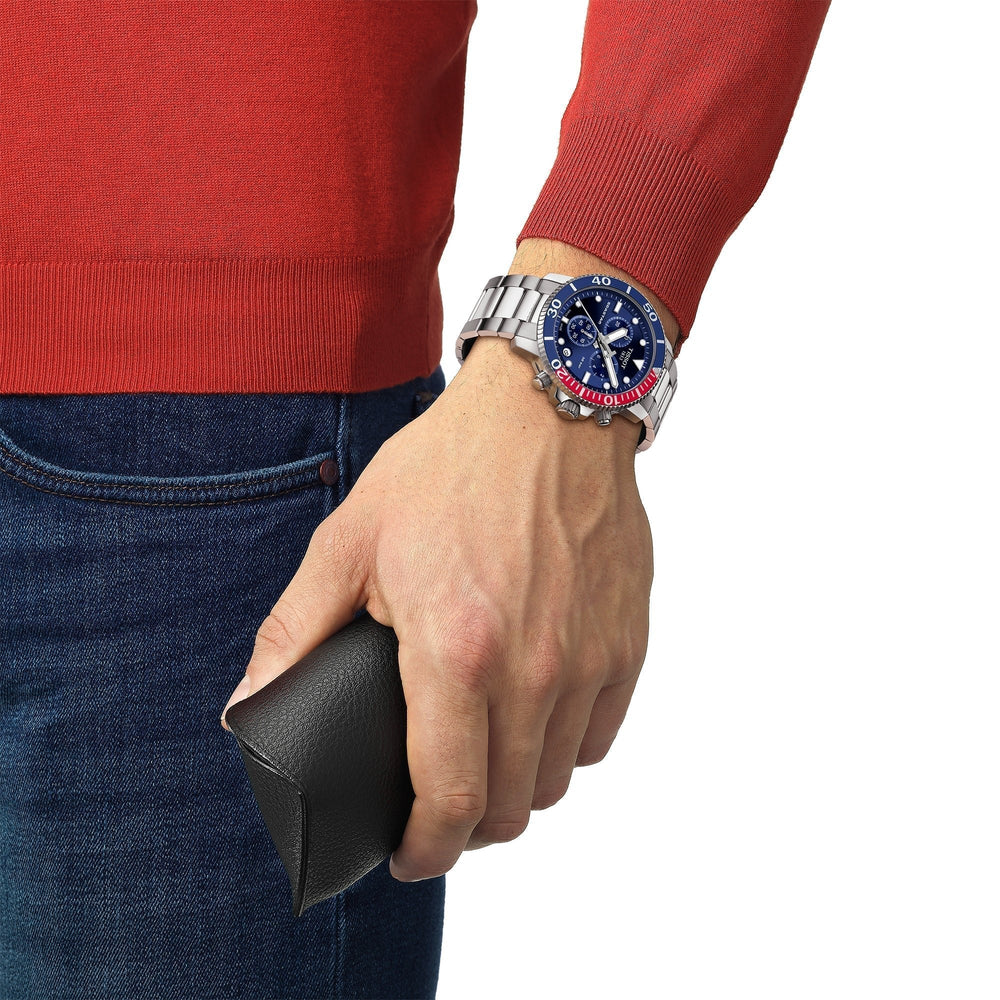 Tissot Seastar 1000 kvarts Chronograph herreur blå gradient T120.417.11.041.03