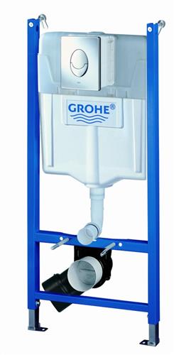 Indbygningscisterne høj 113 cm med Skate Air krom betjeningsplade - Grohe