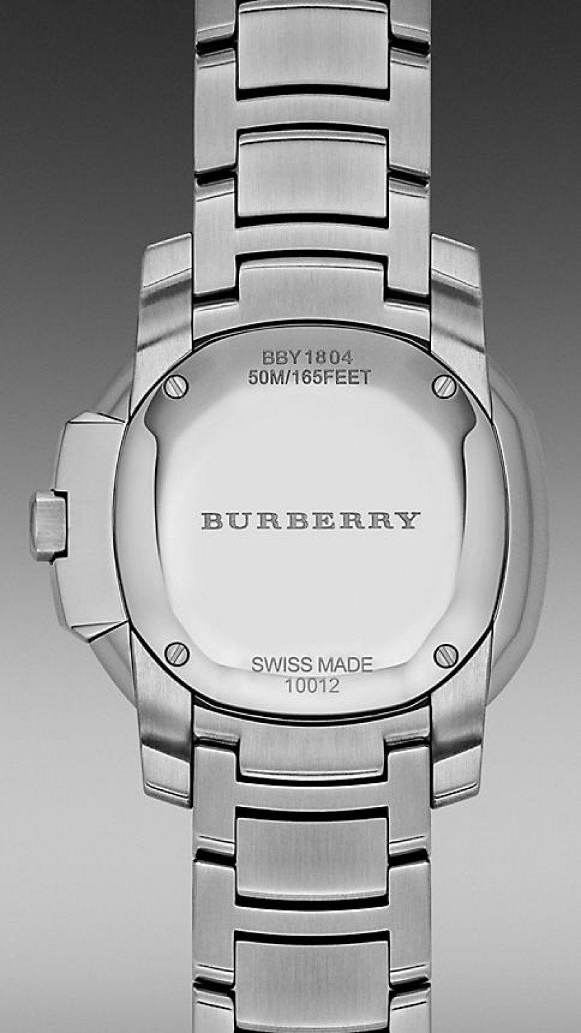 Burberry The Britain Diamonds Mother Of Pearl skive sølv stål rem ur For Women BBY1804