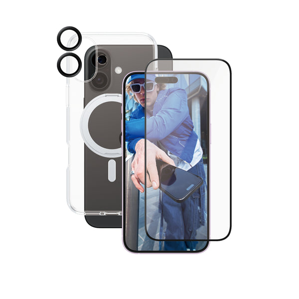PanzerGlass CARE by ® Feature 3-in-1 Ceramic Pakke iPhone 16 Plus