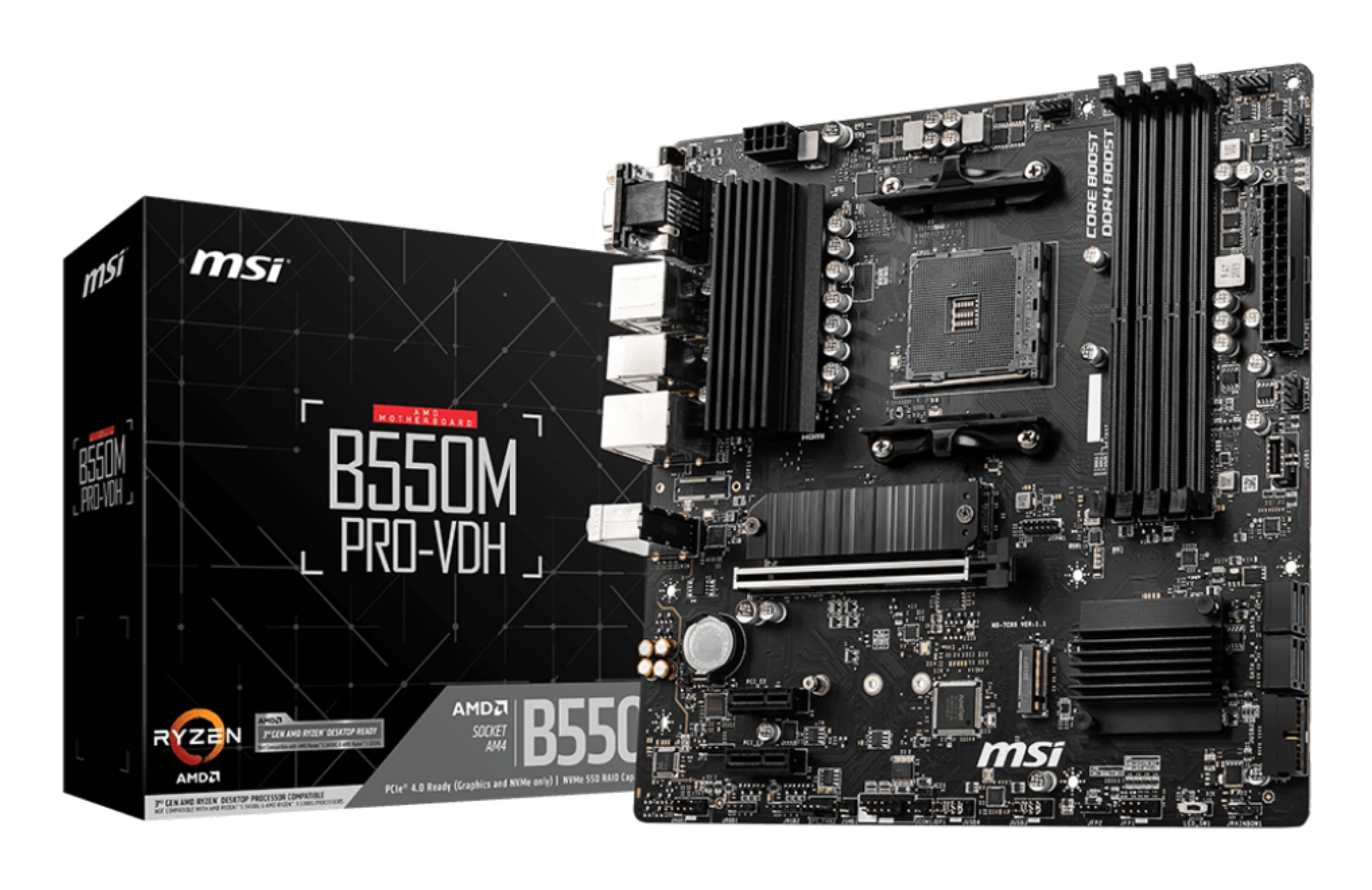 MSI B550M PRO-VDH Micro-ATX  AM4 AMD B550