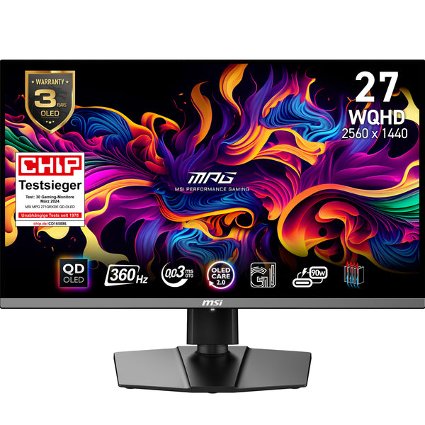 MSI MPG 271QRXDE QD-OLED 26.5 2560 x 1440 (2K) HDMI DisplayPort USB-C 360Hz