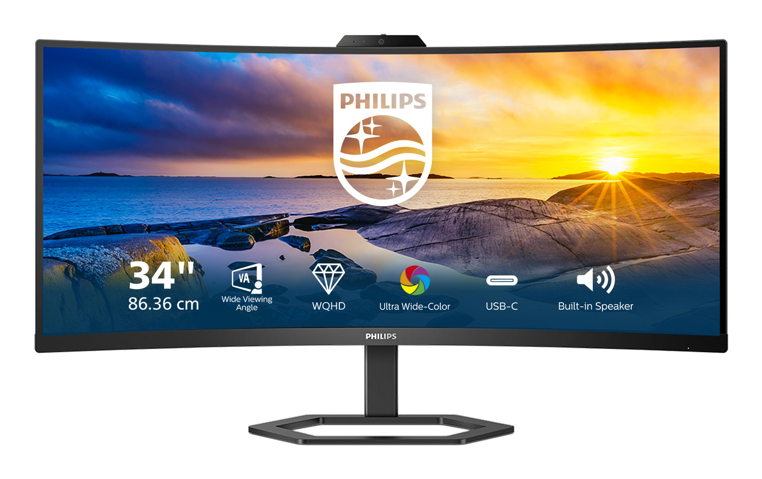 Philips 34E1C5600HE 34 3440 x 1440 (UltraWide) HDMI DisplayPort USB-C 100Hz  Dockingskærm