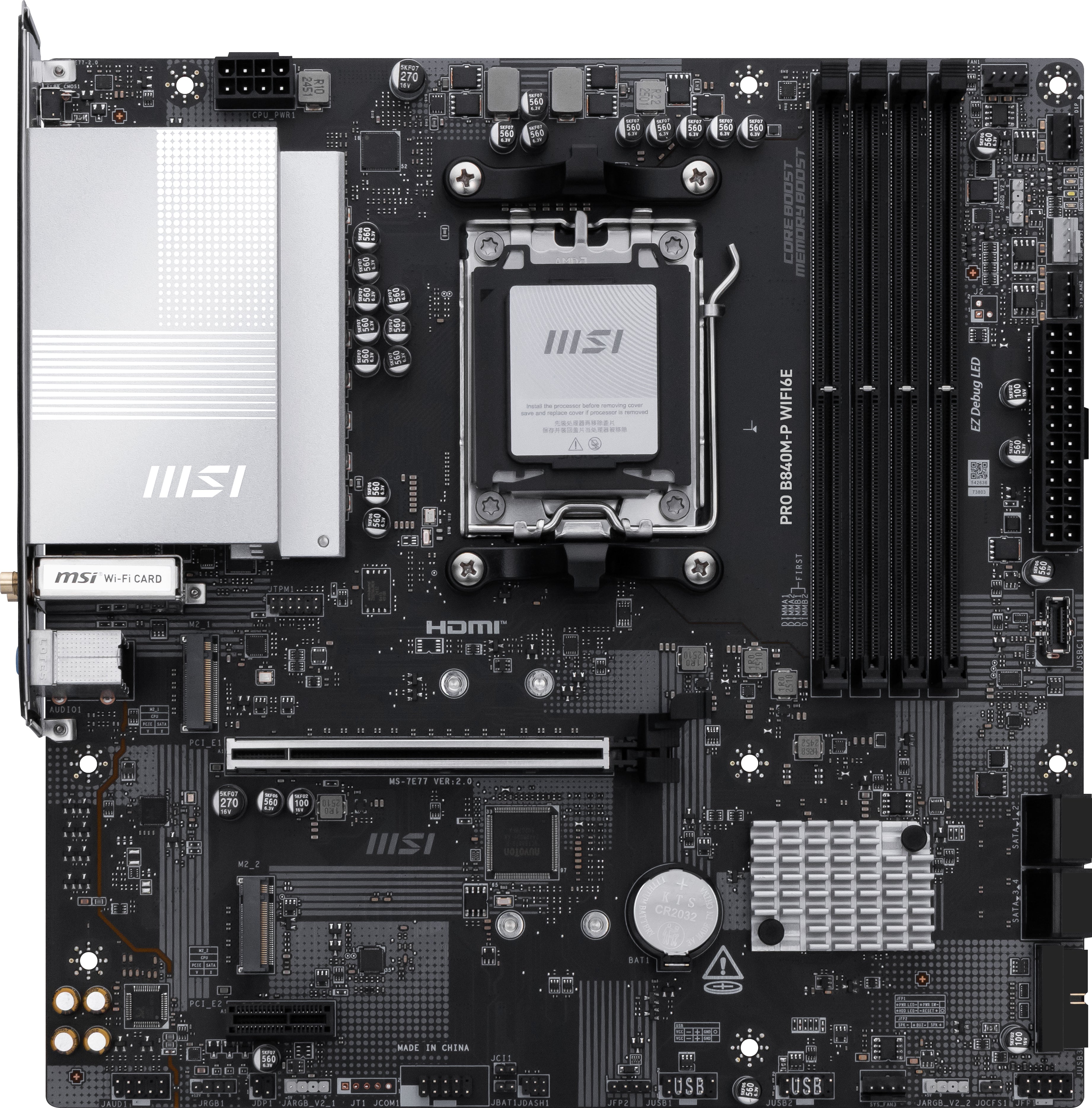 MSI Pro B840M-P WiFi6E mATX AM5