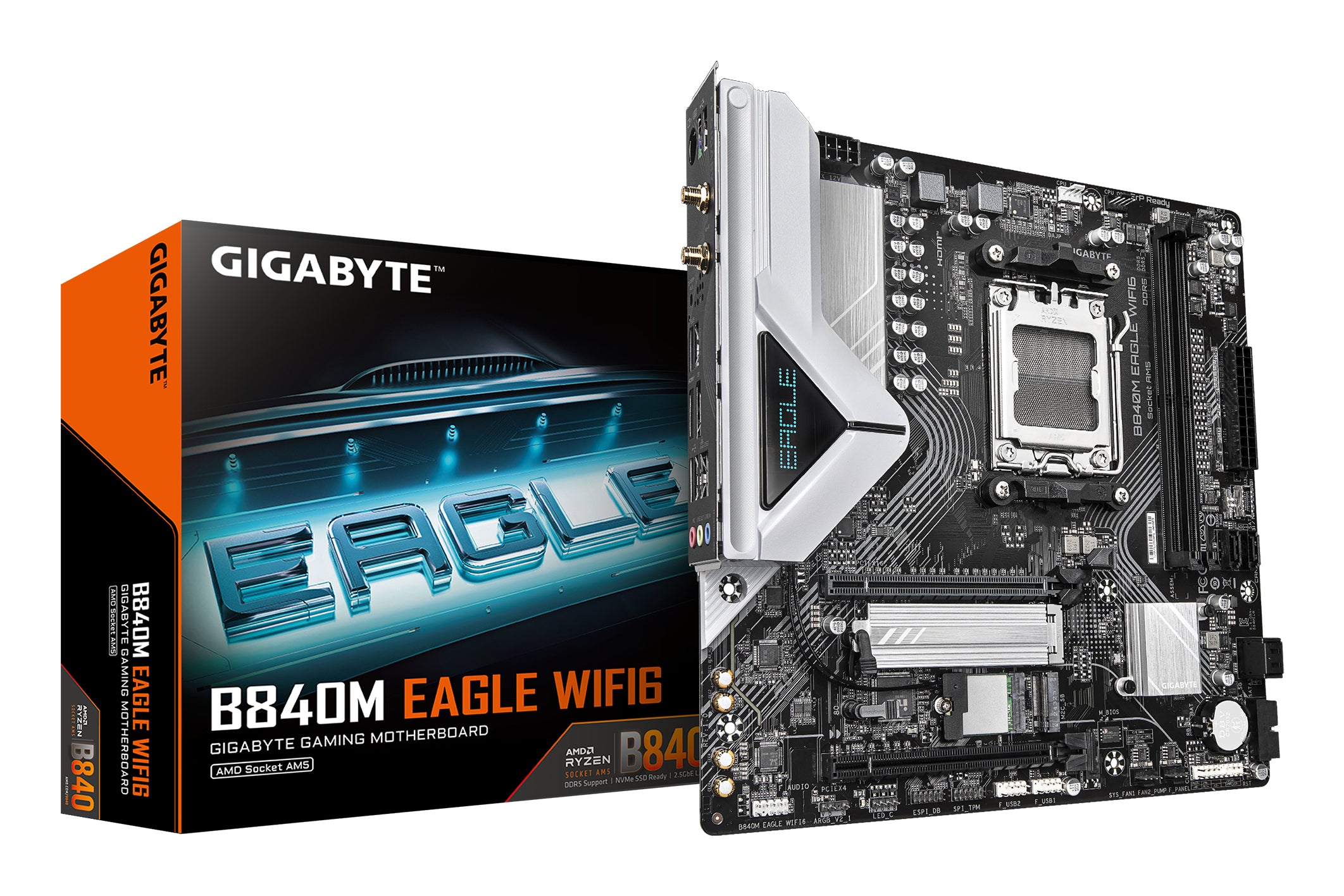 GIGABYTE B840M EAGLE WIFI6 bundkort AMD B840 Sokkel AM5 micro ATX