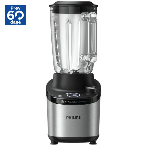 Philips 7000 Series HR3760 Blender Smoothie-funktion Suppefunktion Saucefunktion Selvrensende funktion Nøddesmørfunktion Sort/metallisk