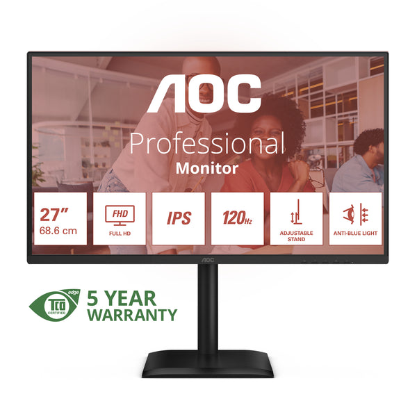 AOC 27E4U computerskærm 68,6 cm (27) 1920 x 1080 pixel Fuld HD LED Sort