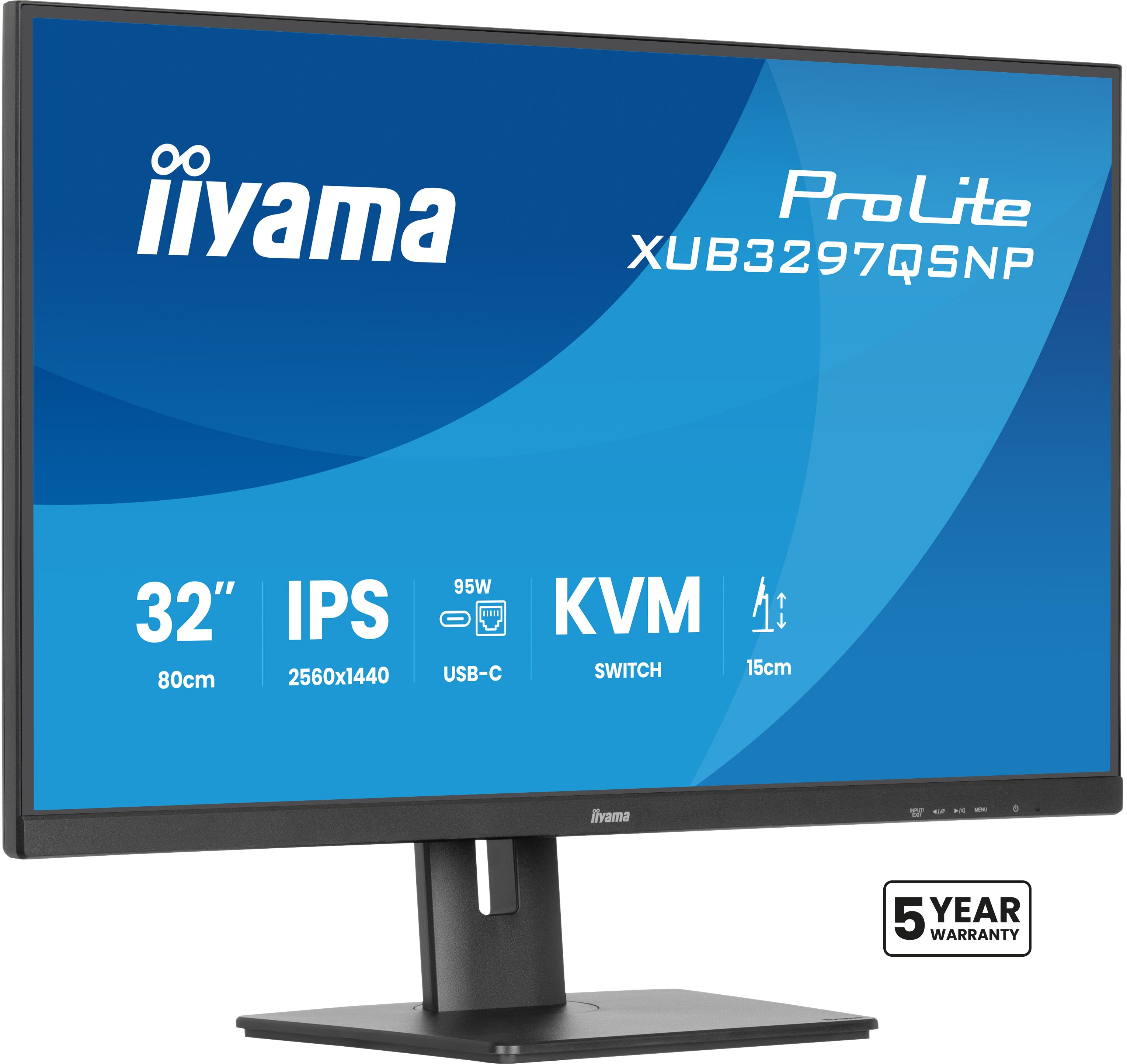 32iWIDE LCD 2560 x 1440 QHD IPS panel LED Bl. USB-Hub (2xOut v3.2 + 2xUSB-C(7 5Watt) Height Adjust.(15cm) Adaptic Sync350cd/m 1000 1 Static Contrast 80.000.00
