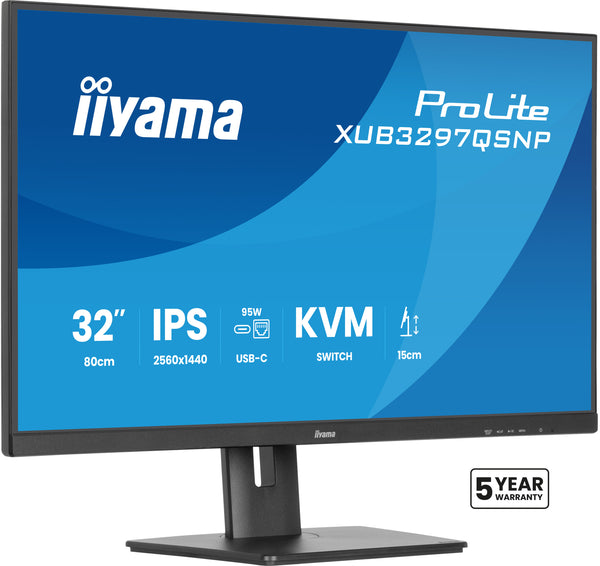 32iWIDE LCD 2560 x 1440 QHD IPS panel LED Bl. USB-Hub (2xOut v3.2 + 2xUSB-C(7 5Watt) Height Adjust.(15cm) Adaptic Sync350cd/m 1000 1 Static Contrast 80.000.00