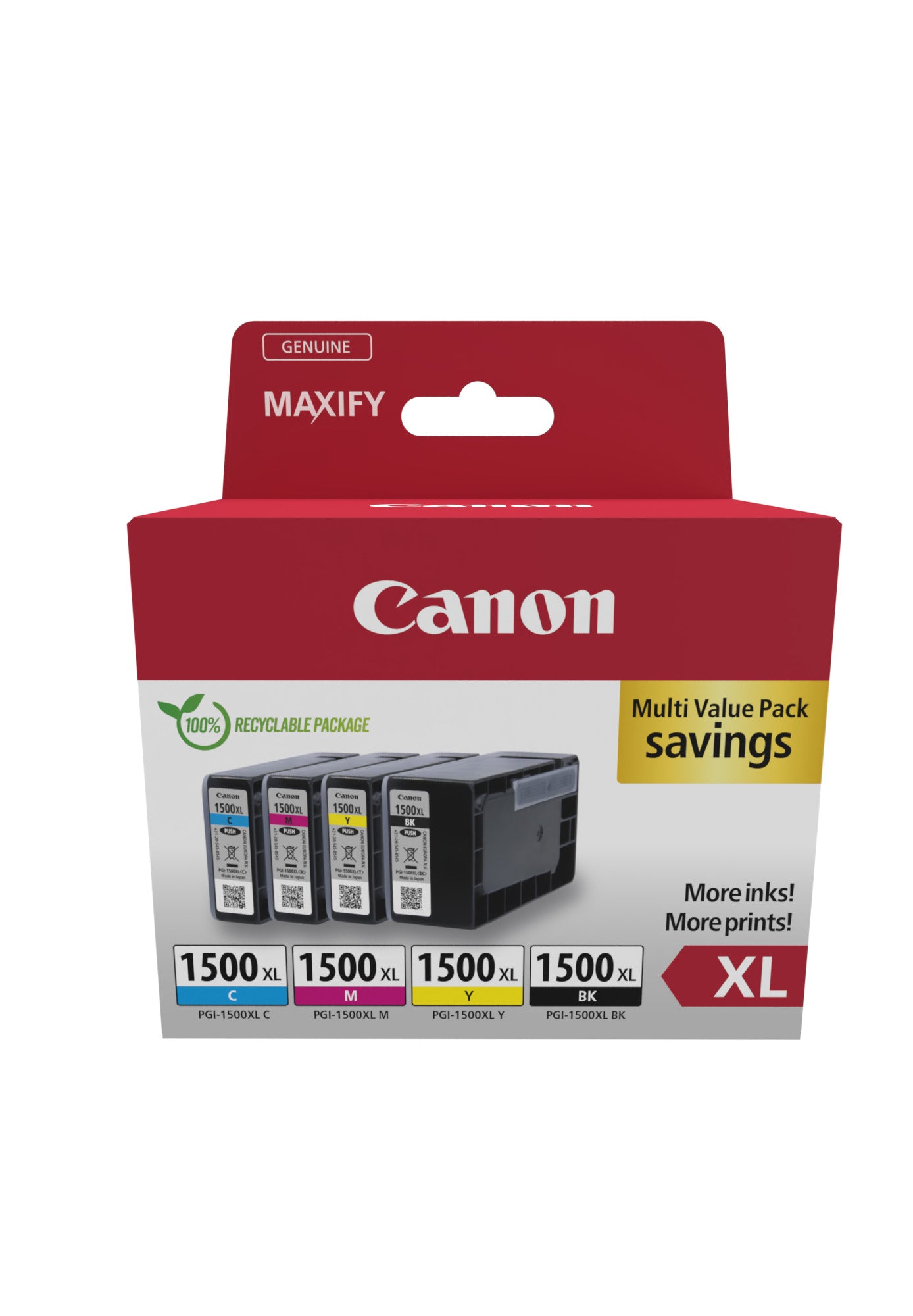 Canon PGI 1500XL BK/C/M/Y Multipack Sort Gul Cyan Magenta Blækbeholder