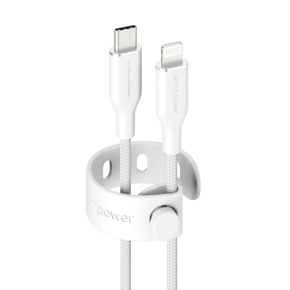 empower by PanzerGlass Racing USB-C to Lightning 1.2m hvid