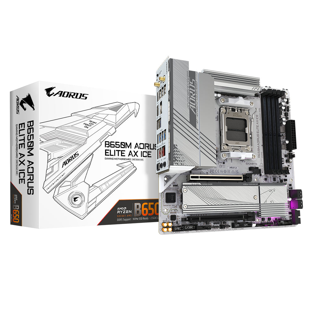 Gigabyte B650M AORUS ELITE AX ICE Micro-ATX Socket AM5 AMD B650