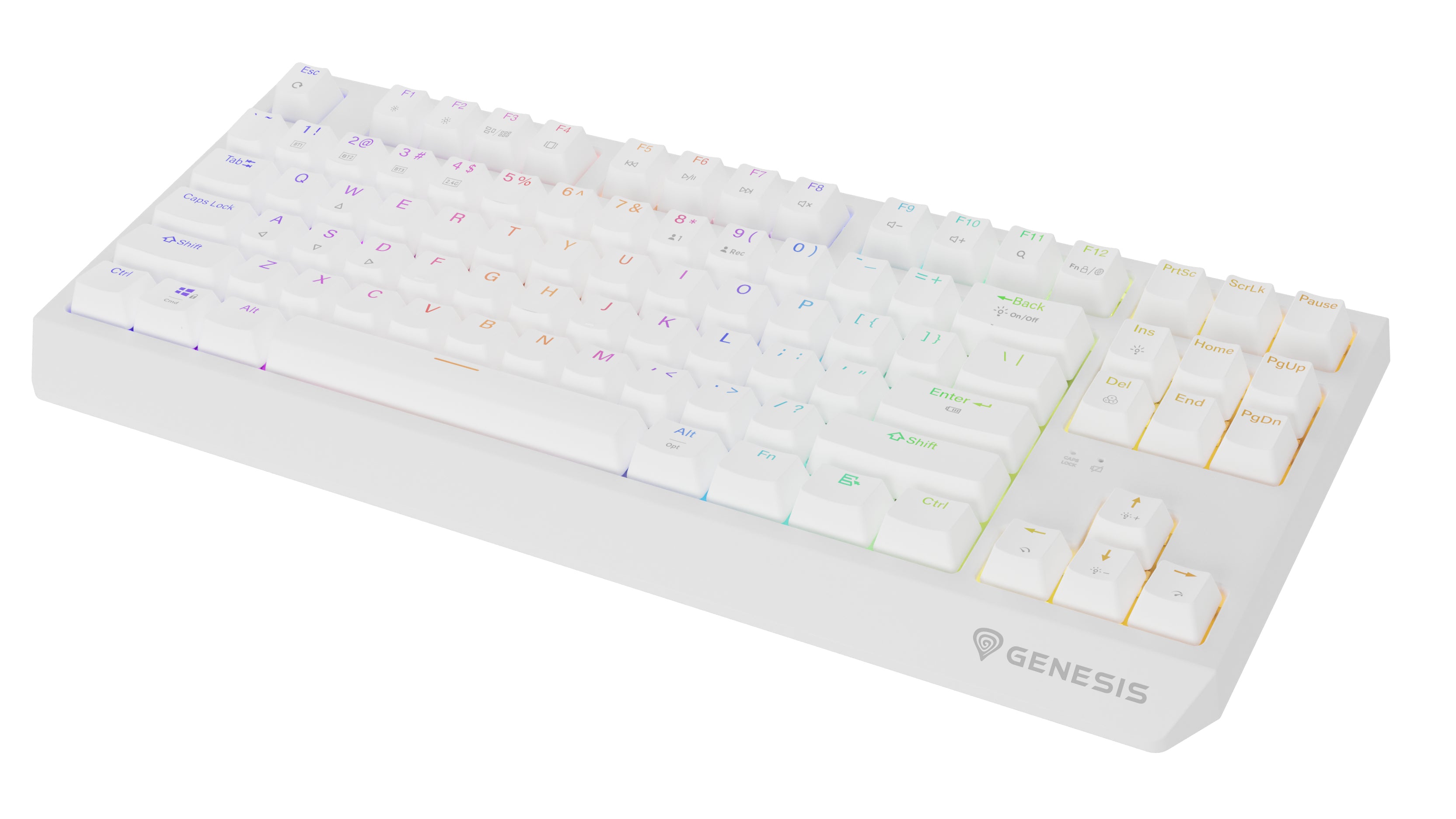 GENESIS Thor 230 TKL tastatur Spil USB + RF Wireless + Bluetooth QWERTY US engelsk Hvid