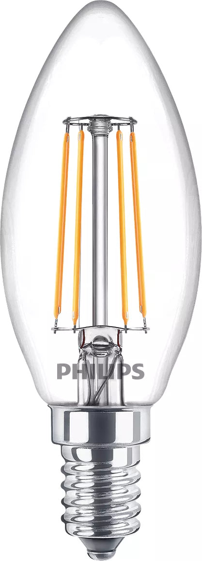 Philips LED Classic Candle LED-filament-lyspære 4.3W F 470lumen 2700K Varmt hvidt lys