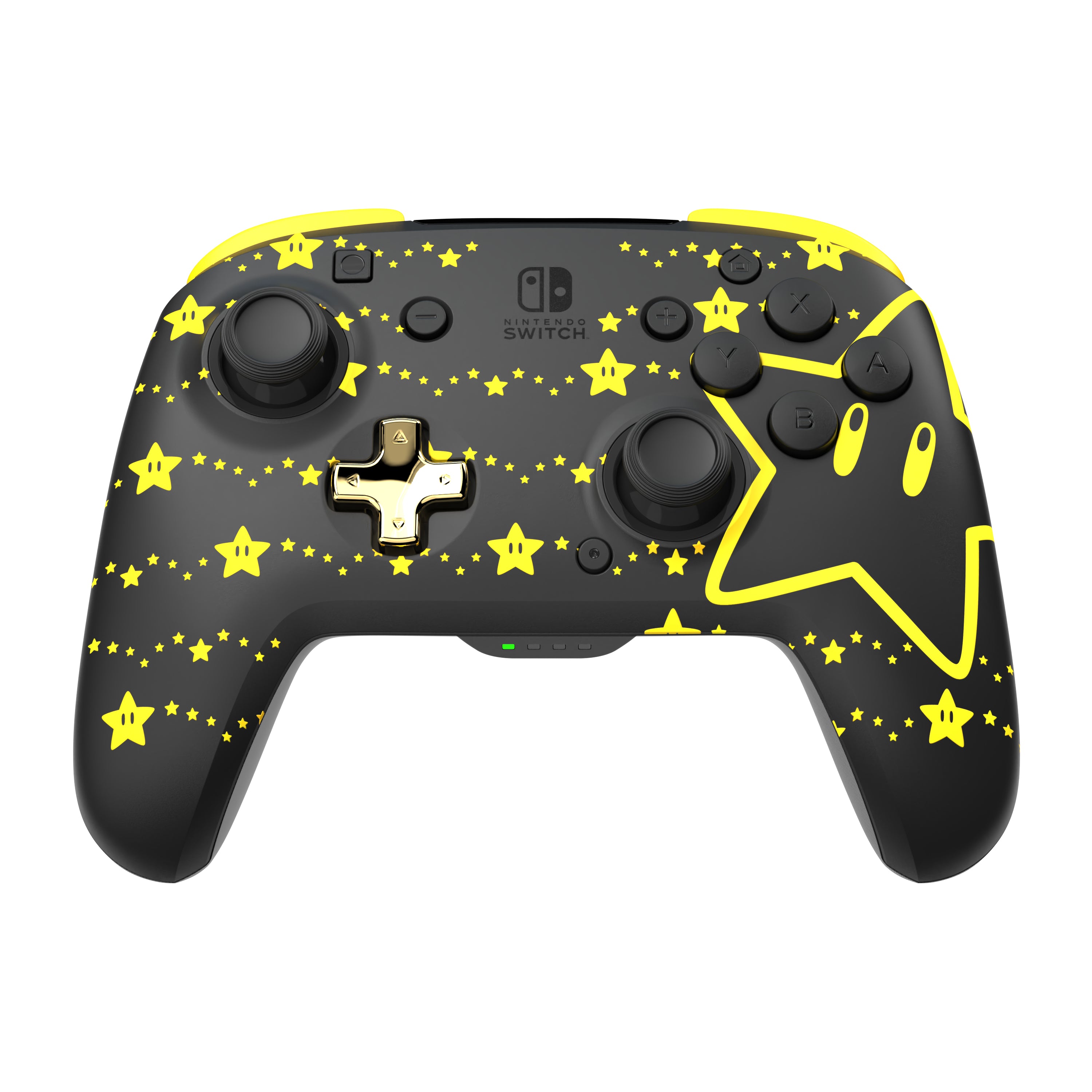 PDP REMATCH GLOW Sort, Gul Gamepad Analog/digital Nintendo Switch, Nintendo Switch OLED