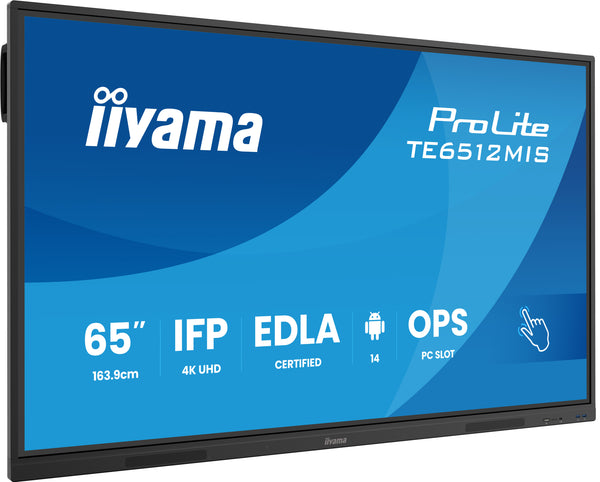 65iWIDE IFP 40-Points Bonded PureTouch IR Screen 3840 x 2160 4K UHD VA panel LED Bl. Full Metal Housing Fan-less Speakers Multiple In-/Outputs (VGA HDMI-in(2x v