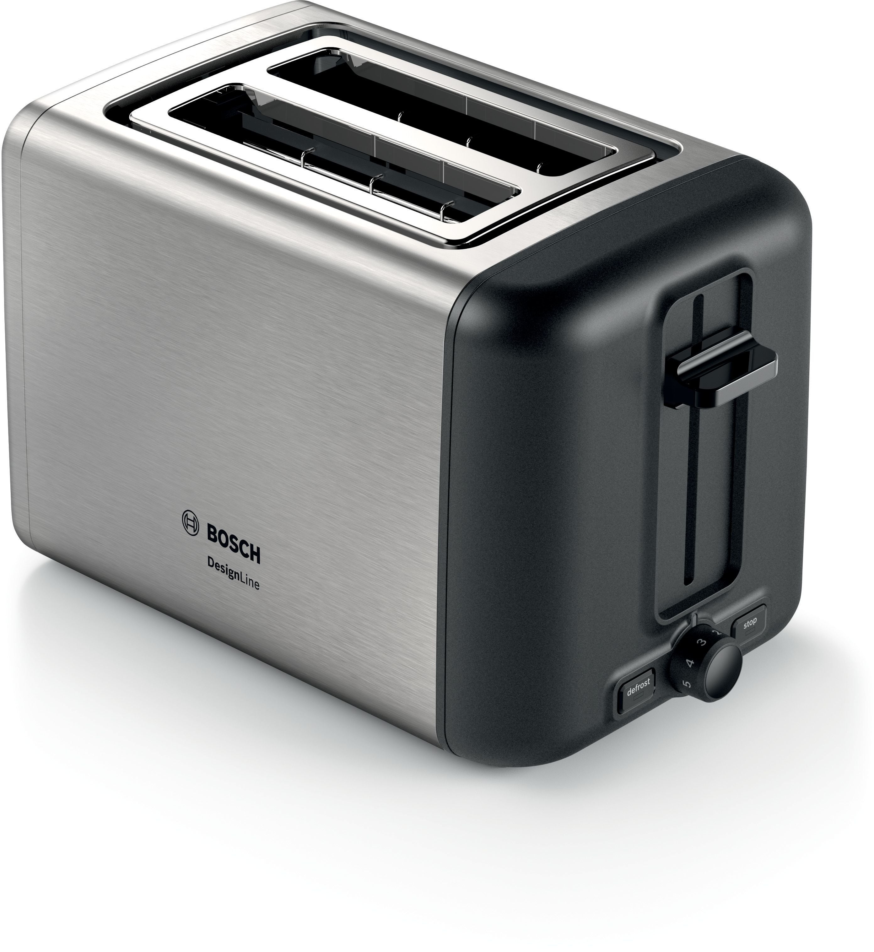 Bosch DesignLine TAT3P420 Brødrister Rustfrit stål/sort