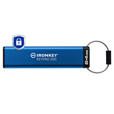 Kingston IronKey Keypad 200 64GB USB 3.2 Gen 1 USB stick Blå