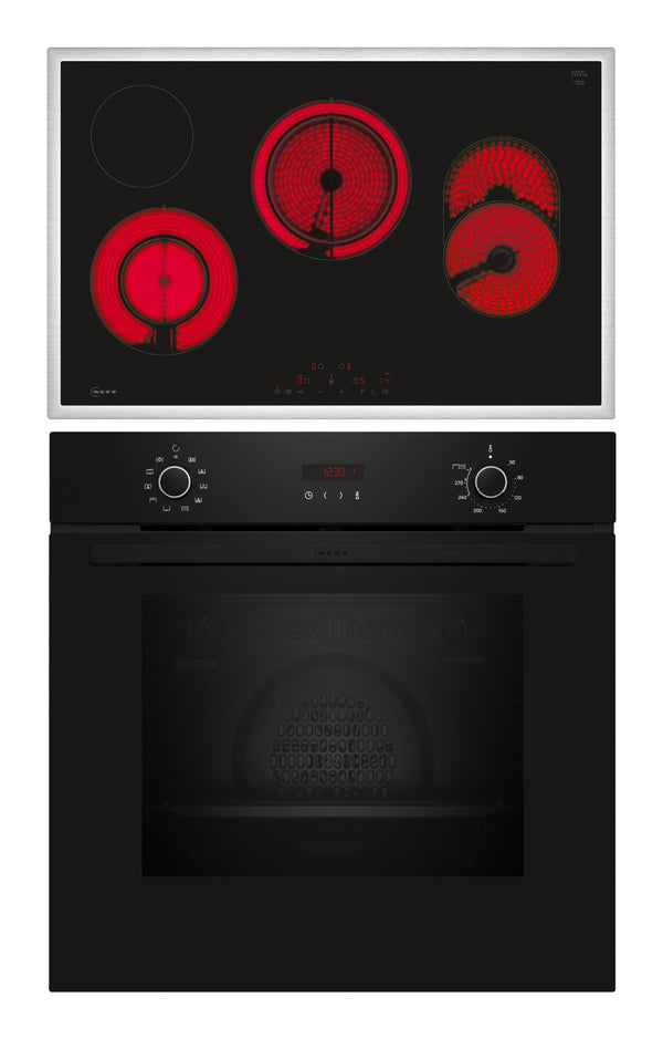 Neff B2CCG6AK3 + T18SDH9L0 pande og gryde sæt Keramisk Elektrisk ovn