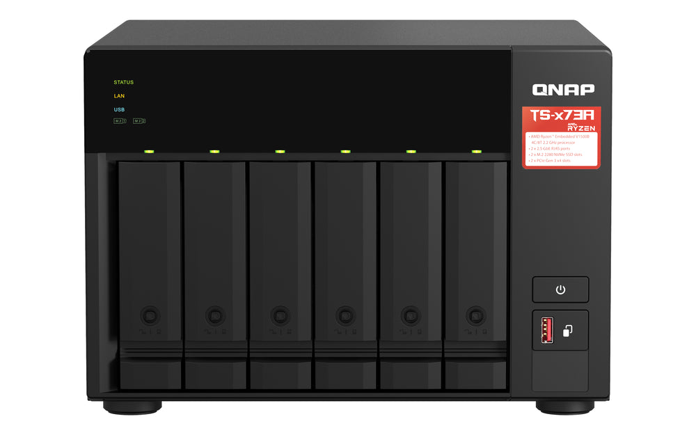 QNAP Systems TS-673A-8G 24TB WD Red Plus NAS-Bundle NAS inkl. 6x 4TB WD Red Plus 3.5 Zoll SATA Festplatte