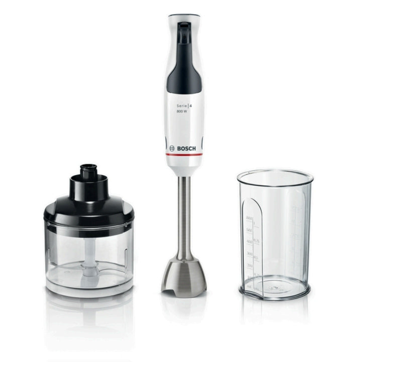 Bosch Serie 4 MSM4W420 blender 0,6 L Nedsænkning blender 800 W Sort, Transparent, Hvid