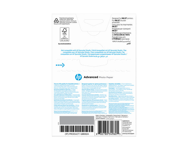 HP Advanced  Fotopapir 100 x 150 mm 100ark Q8692A