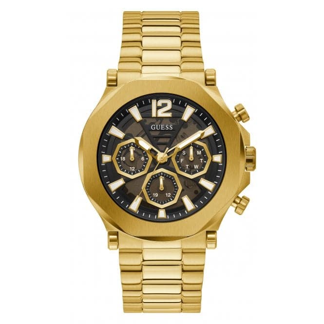 Guess Watches Gents Edge rustfrit stål guld ur Gw0539g2
