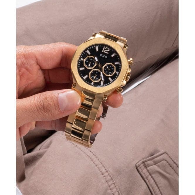 Guess Watches Gents Edge rustfrit stål guld ur Gw0539g2