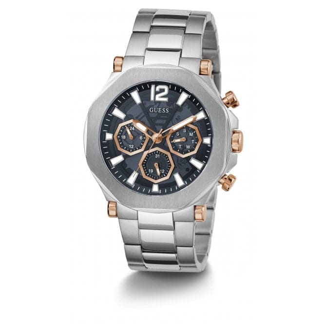 Guess Watches Gents Edge rustfrit stål sølv ur Gw0539g1
