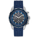 Guess Watches Guess Gents sølv ur blå Trim grå skive blå Textured Silicone rem W1047g2